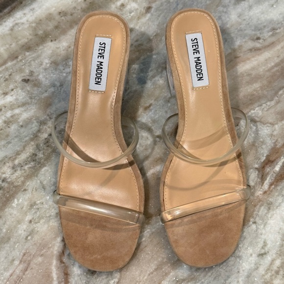 Women’s STEVE MADDEN Issy clear vinyl strappy mule sandals- Size 8 - Picture 5 of 8